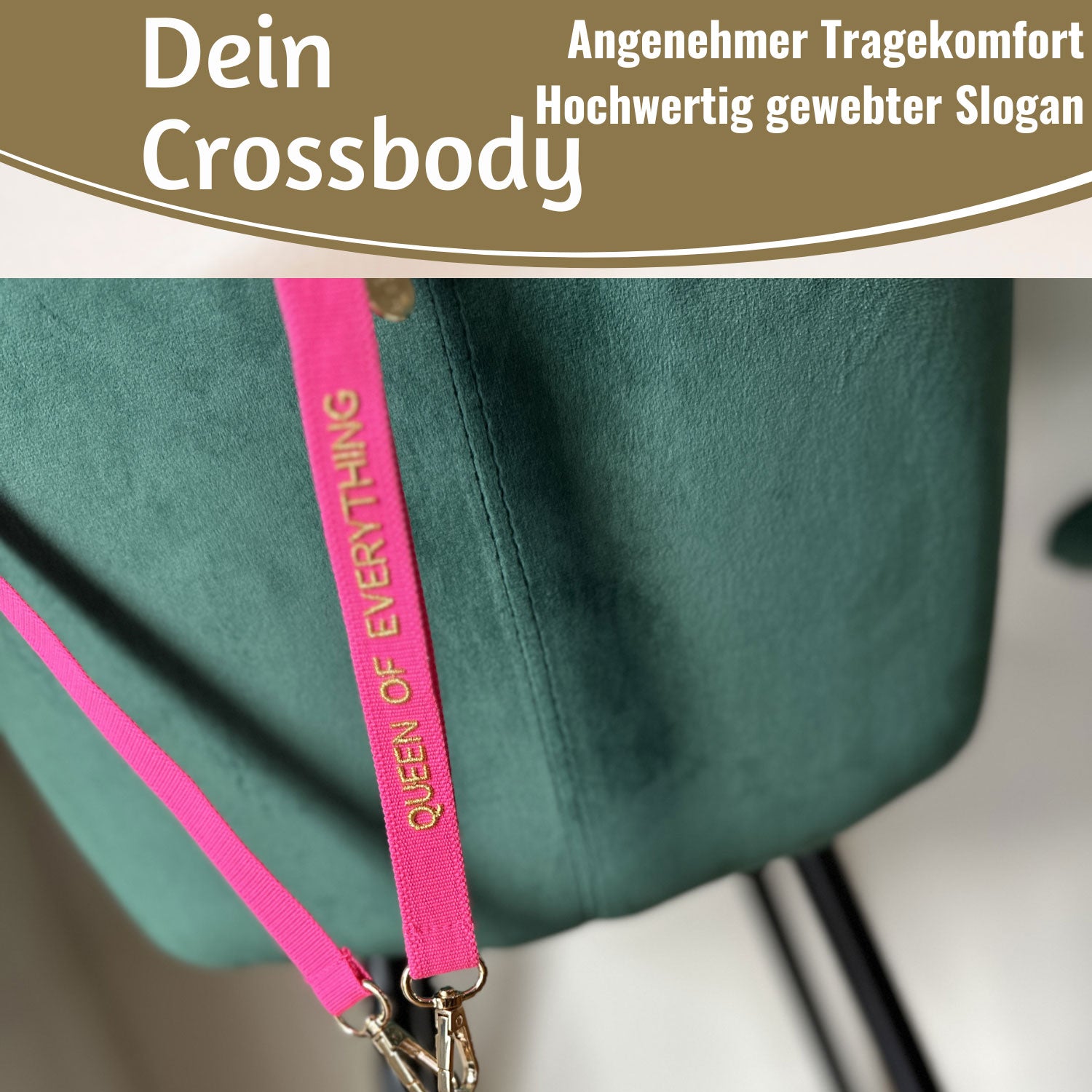 LS-LebenStil Queen Handykette Crossbody pink-gold 137cm