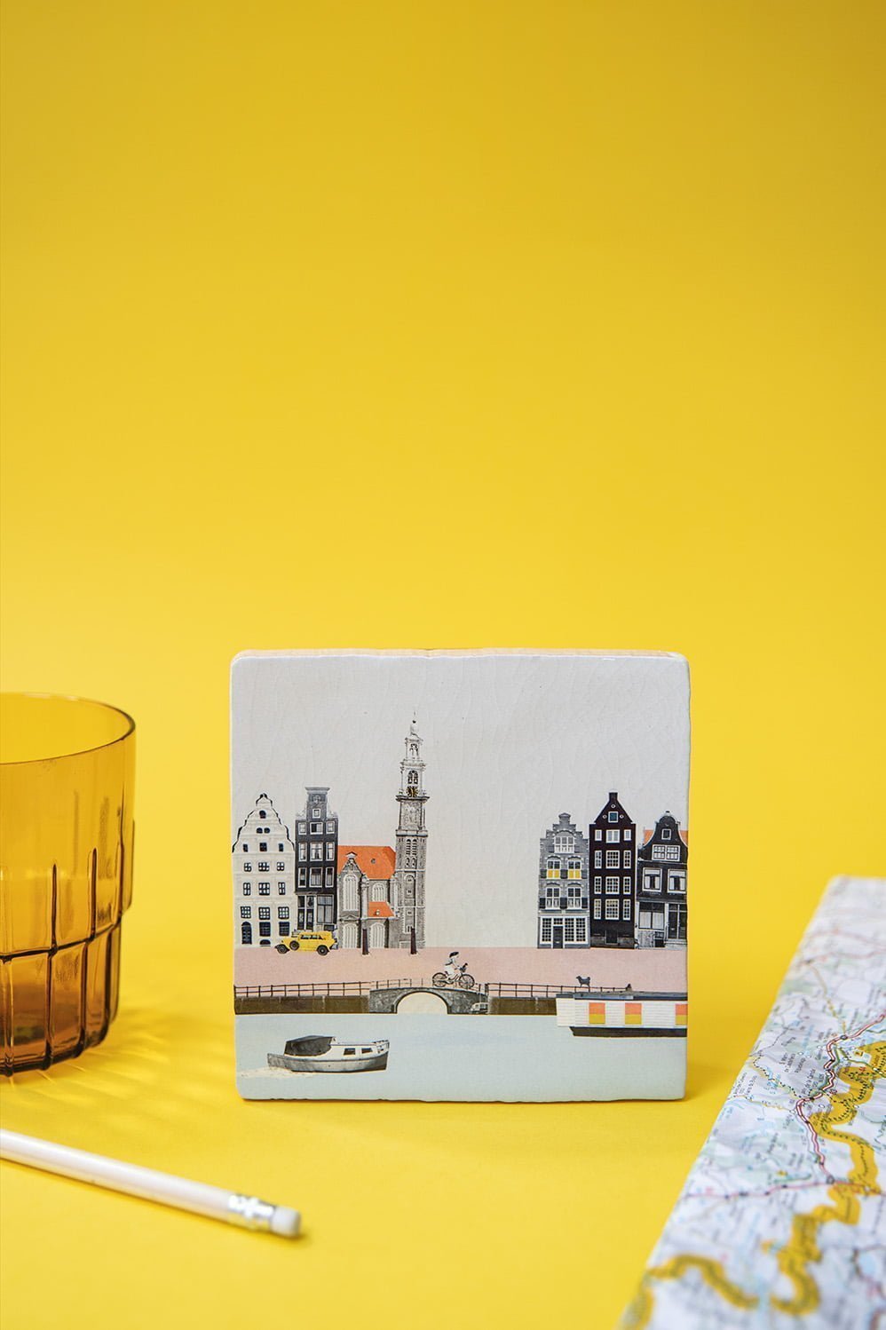 Storytiles Delft Blue Struinen Amsterdam Wandfliese S 10x10 cm Grachten