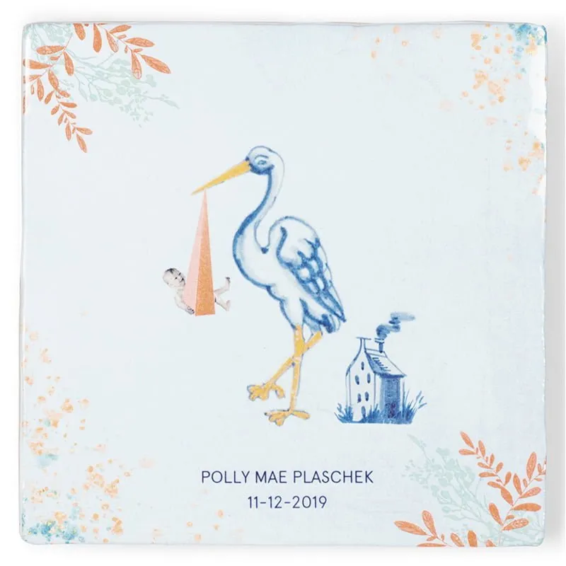Storytiles Delft Blue New girl in town Fliese 10x10 cm Baby