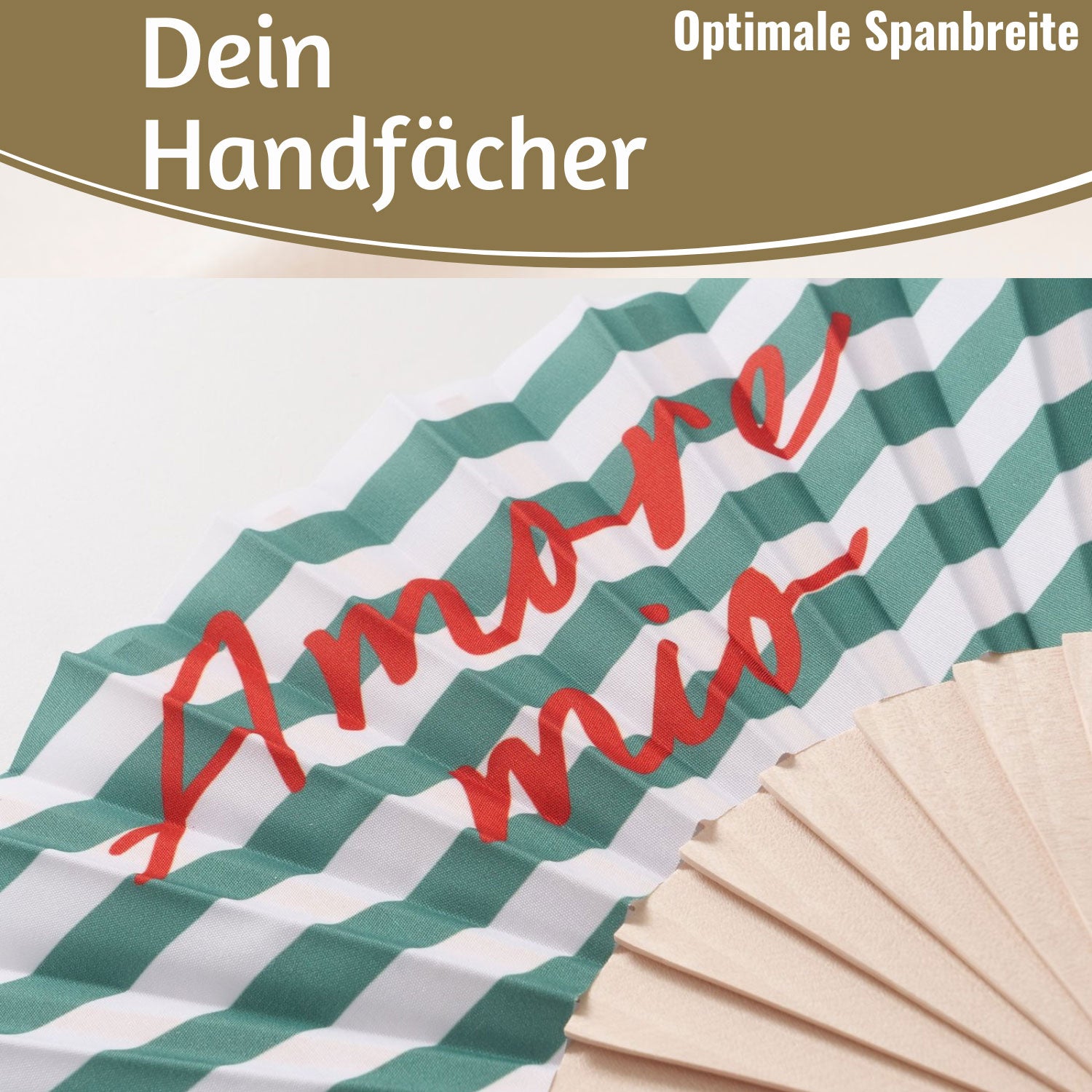 LS-LebenStil Amore Mio Handfächer Holz faltbar grün-weiß-rot