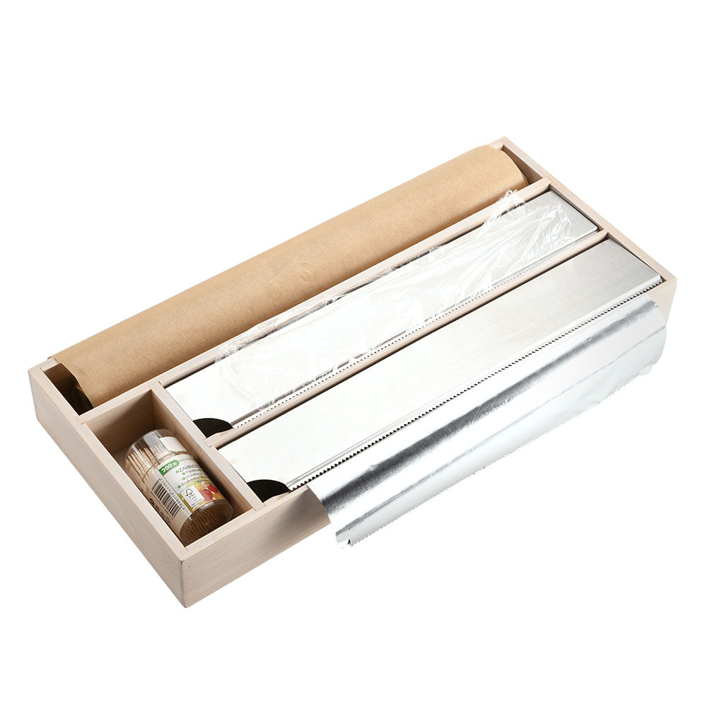 LS-LebenStil Küche & Haushalt Folienspender Bambus 4-fach