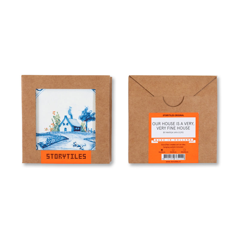 Storytiles Delft Blue Huisje Fliese 10x10 cm Zuhause Motiv