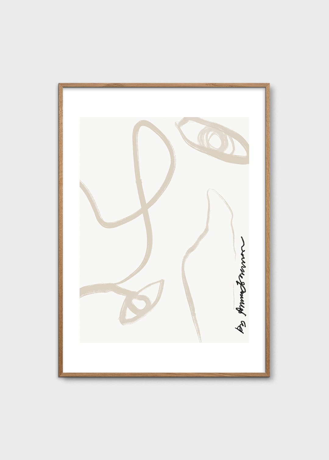 The Poster Club Eyes Kunstdruck 30x40 cm Linien Beige-Schwarz
