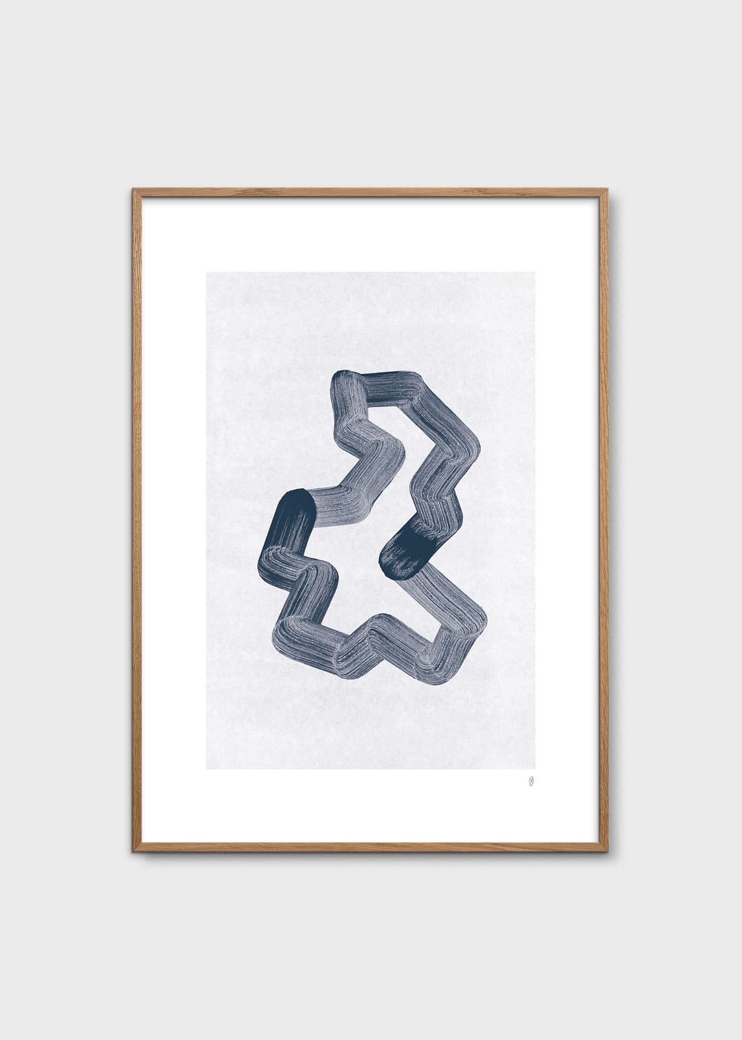 The Poster Club Art Prints Lineshape 01 Poster 30x40 blau