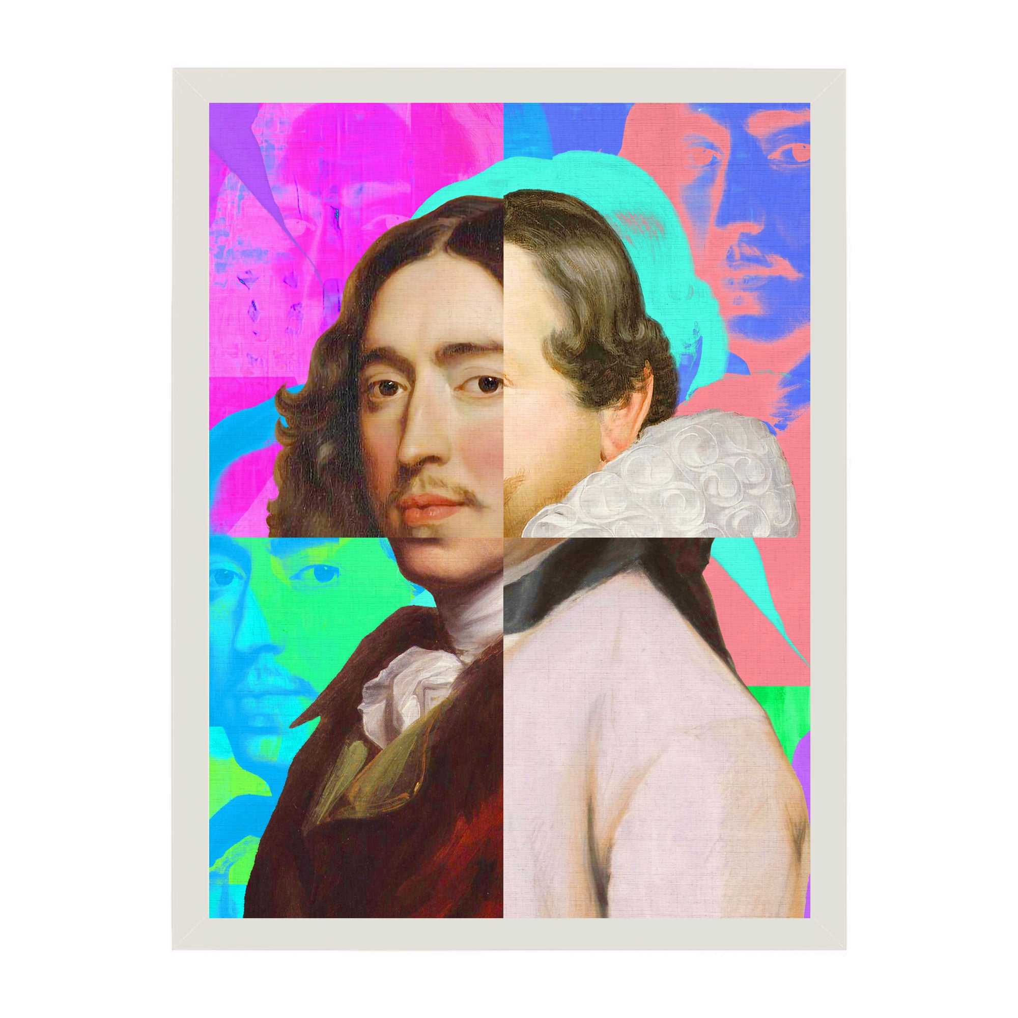 Mineheart Gentleman Puzzled Wandbild Rot-Weiß 40x50cm