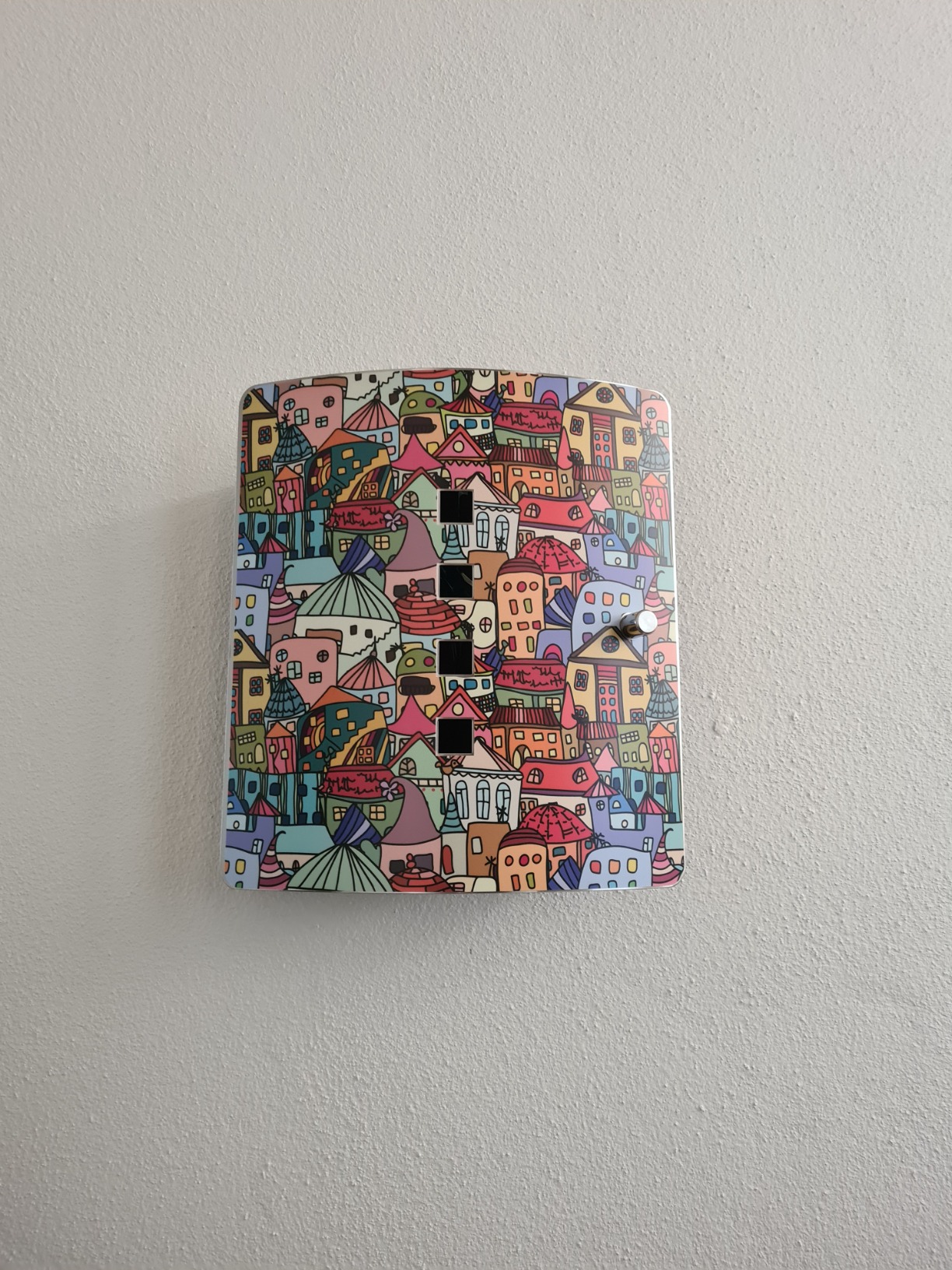 Banjado Schlüsselkasten Funky Town 24x21cm Edelstahl 10 Schlüssel