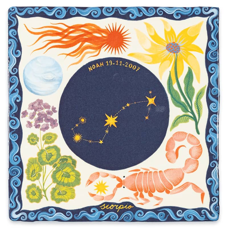 Storytiles Delft Blue Scorpio Fliese 10x10 cm Skorpion