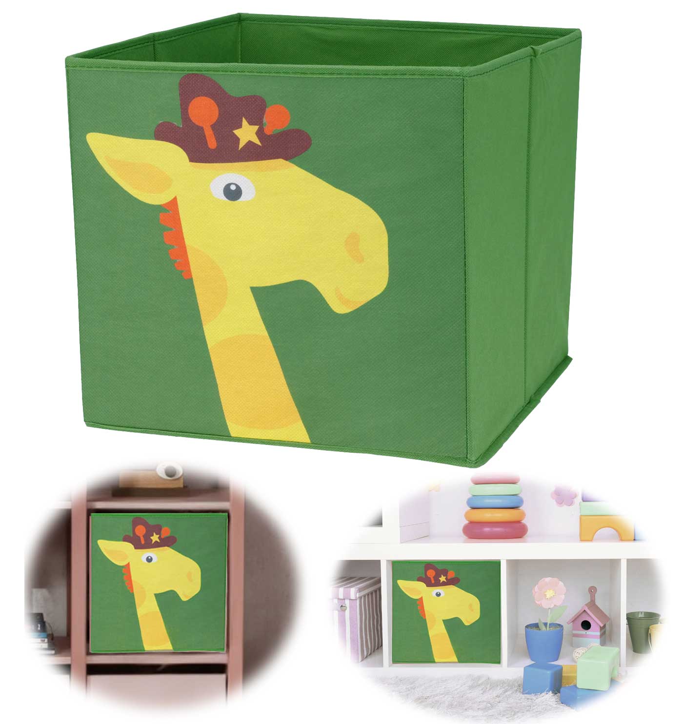 LS-LebenStil Giraffe Aufbewahrungsbox 30cm für Kallax faltbar
