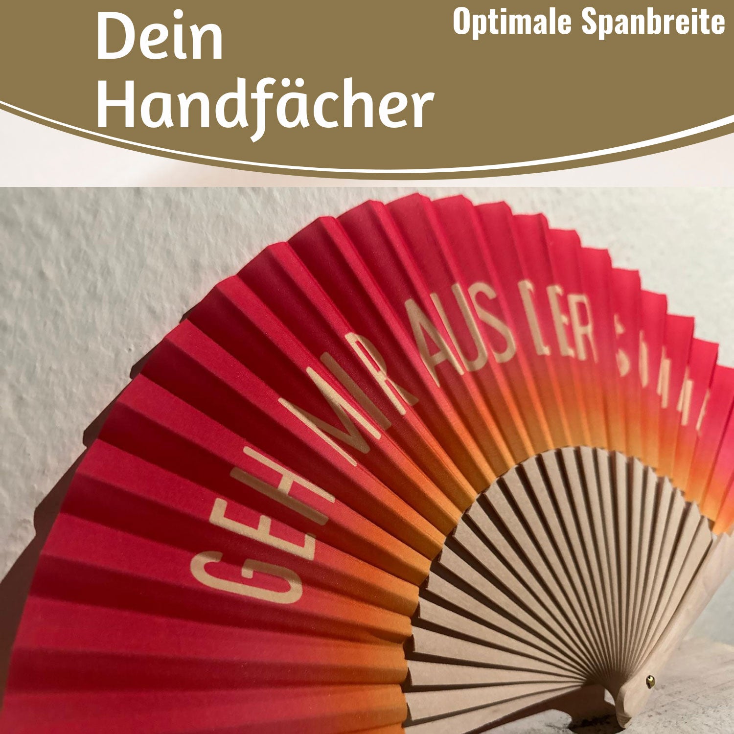 LS-LebenStil Handfächer Holz Pink 42cm faltbar