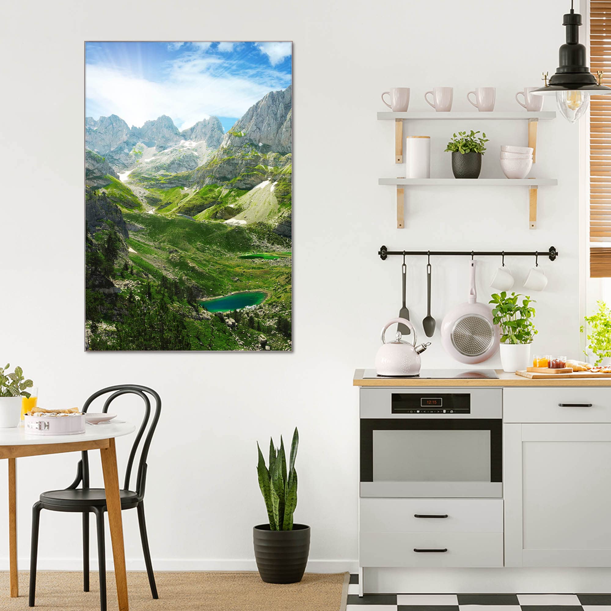Banjado Magnettafel Glas 60x40 Bergsee Alpen beschreibbar