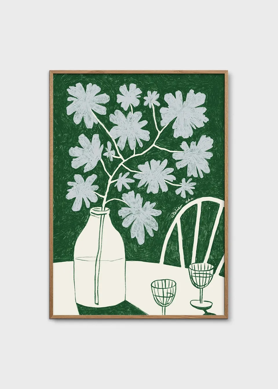 The Poster Club Art Prints Blue Flowers Kunstdruck A4 botanisch