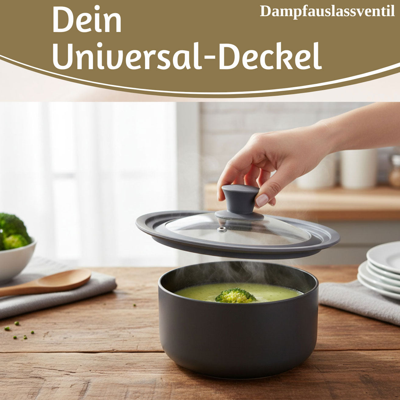 LS-LebenStil Küche & Haushalt Universal Glasdeckel 18 20 22cm