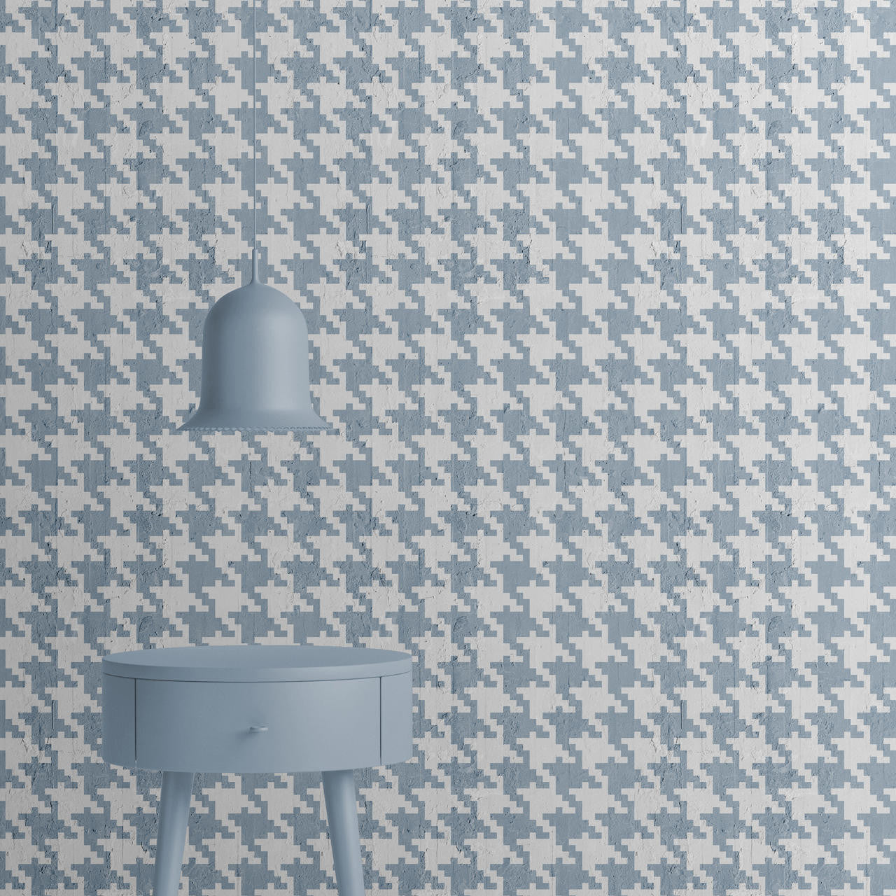 Mineheart Navy Pied De Poule Tapete Vlies 52cmx10m blau