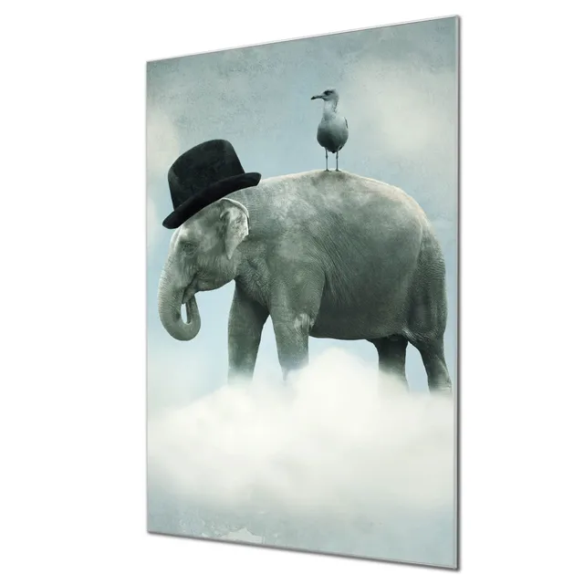 Banjado Magnettafel Elefant und Möwe Magnetboard 40x60 beschreibbar