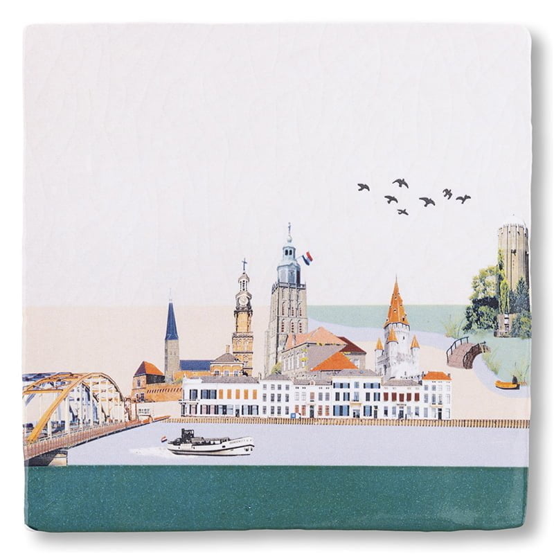 Storytiles Delft blue Zutphen Torenstad Fliese S 10x10 cm Türme