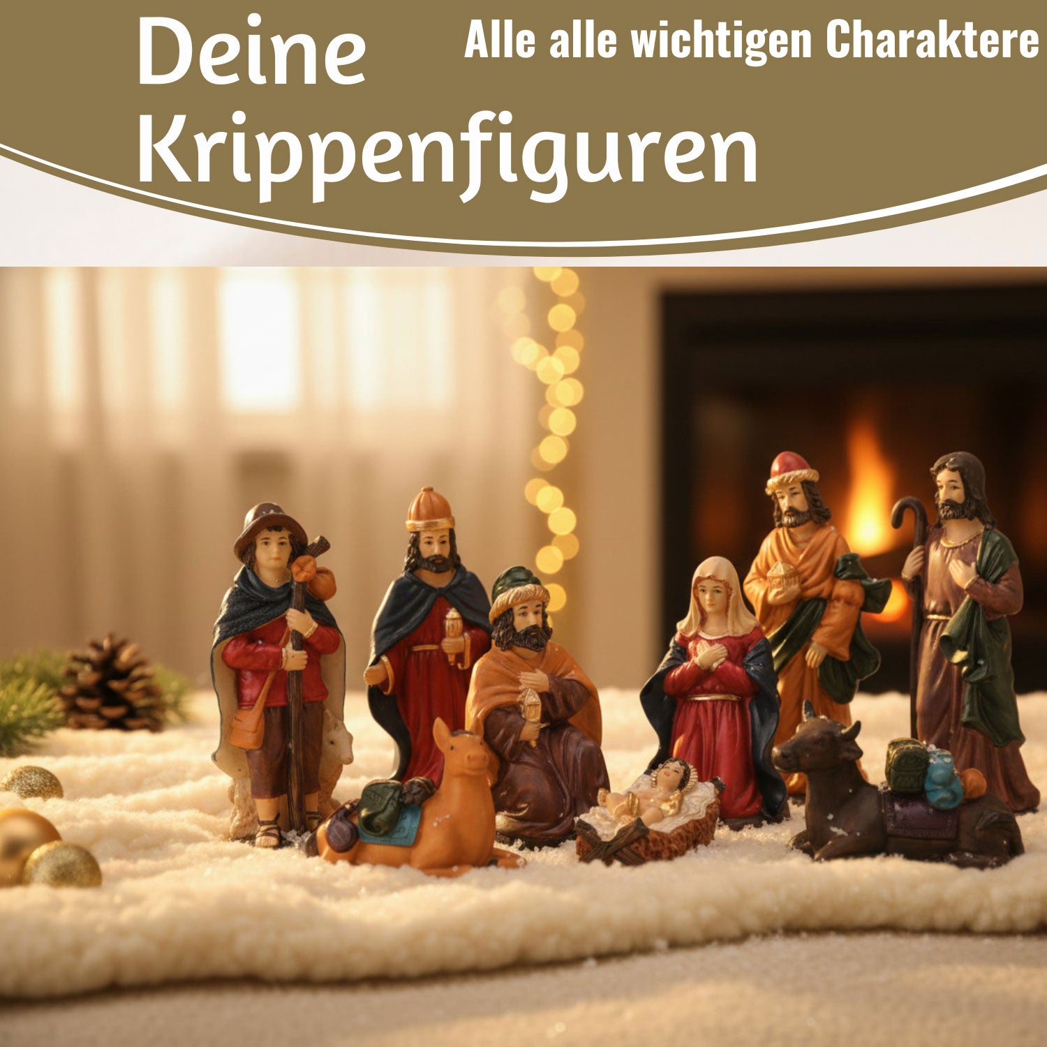 LS-LebenStil Krippenfiguren Set 9 Figuren 15cm Handbemalt
