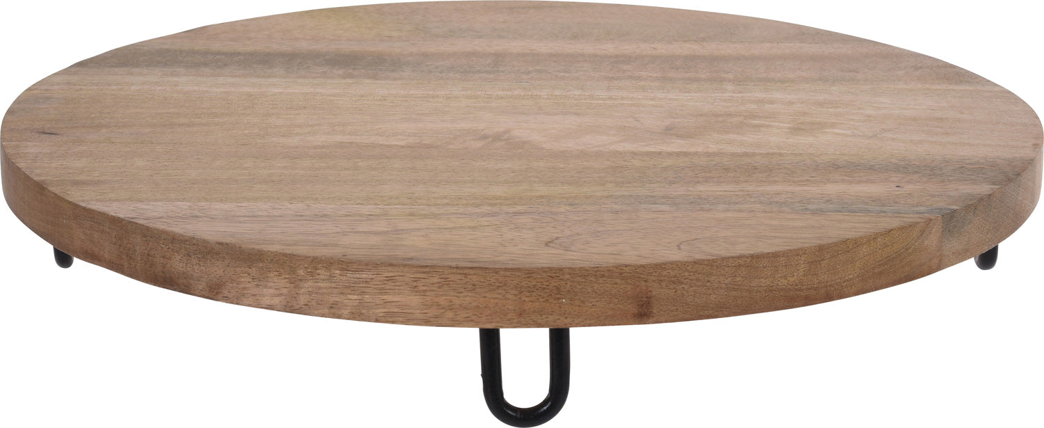 LS-LebenStil Mango Serviertablett rund 30cm braun Füße
