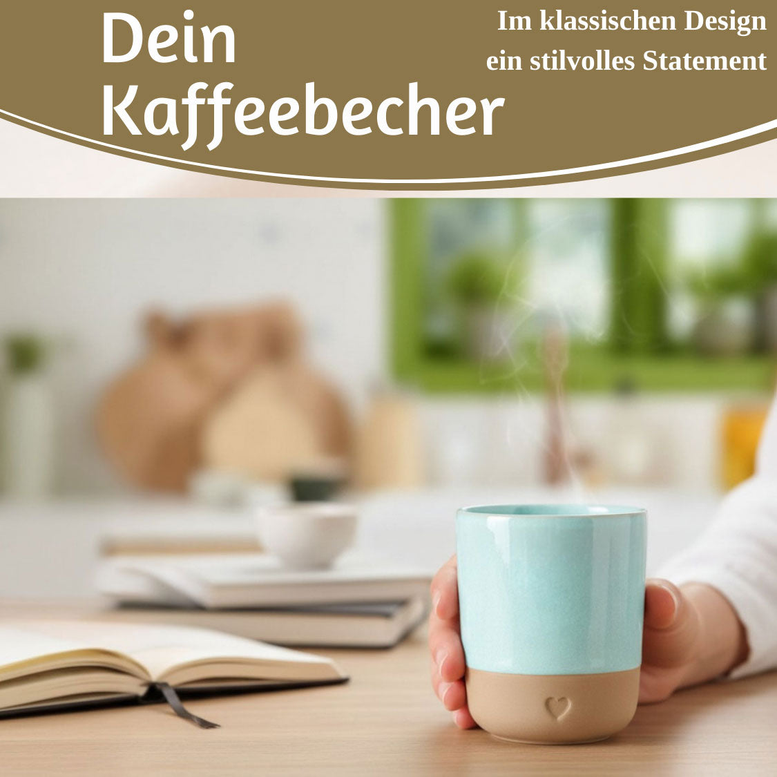 LS-LebenStil Tontasse Herz Aqua 190 ml Steingut