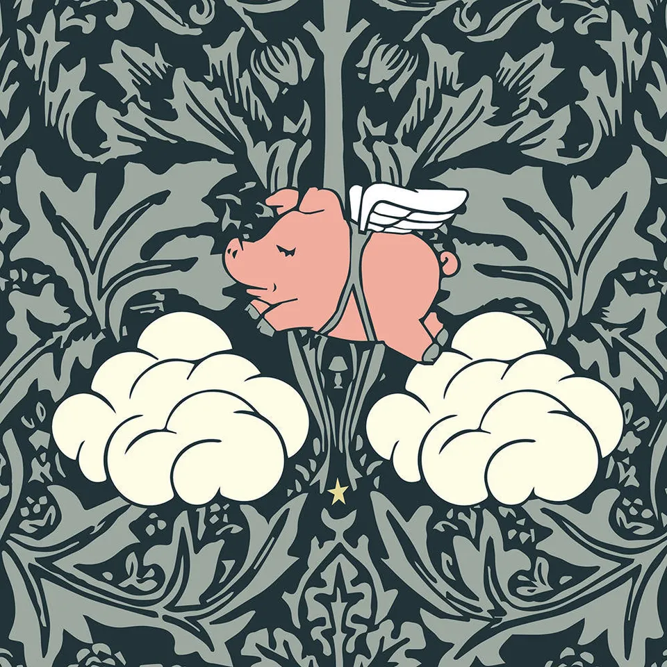 Mineheart Morris Dream Tapete Dunkelgrün Floral