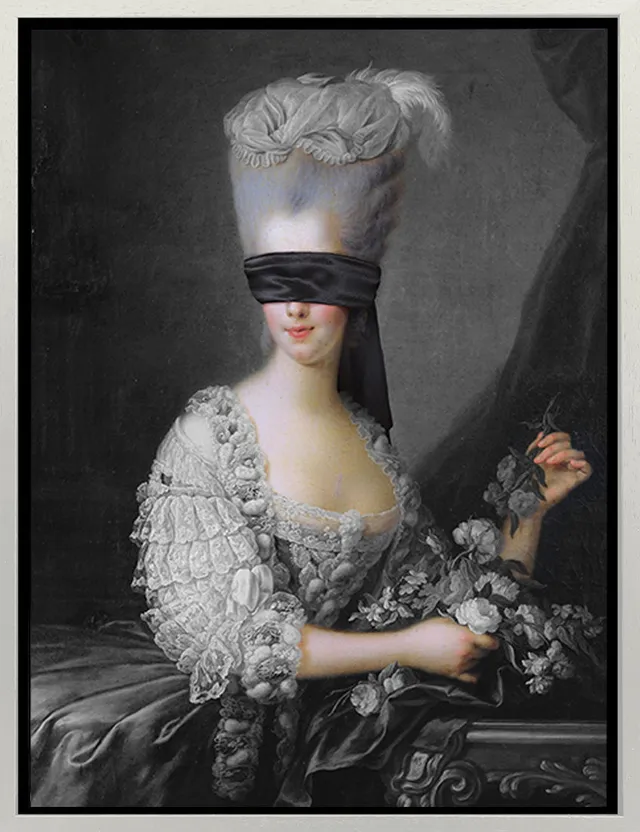 Mineheart Blindfold 2 Wandbild Leinwand 21x30 cm grau