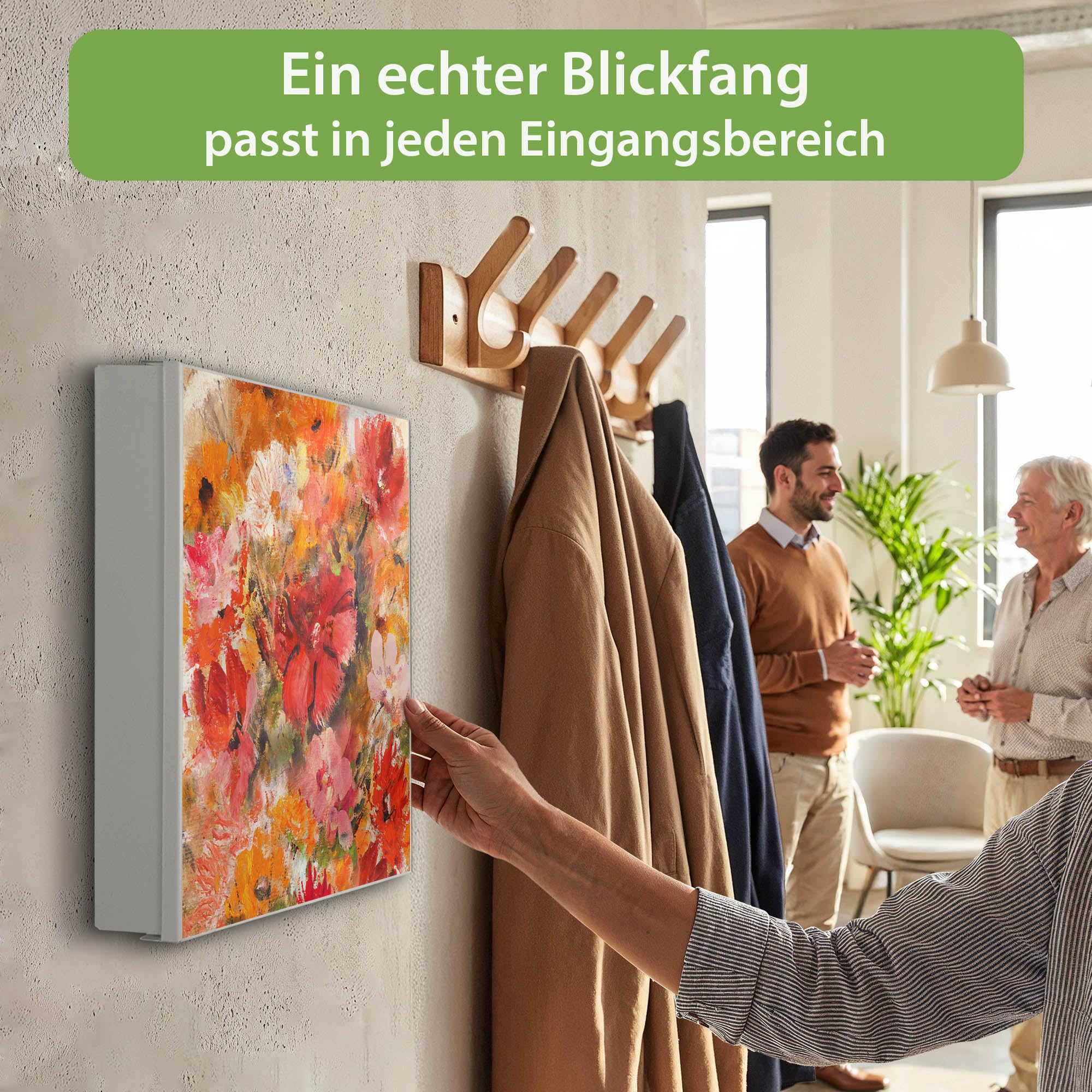 Banjado Schlüsselkasten Fallende Blumen Schlüsselbox 30x30cm weiß links