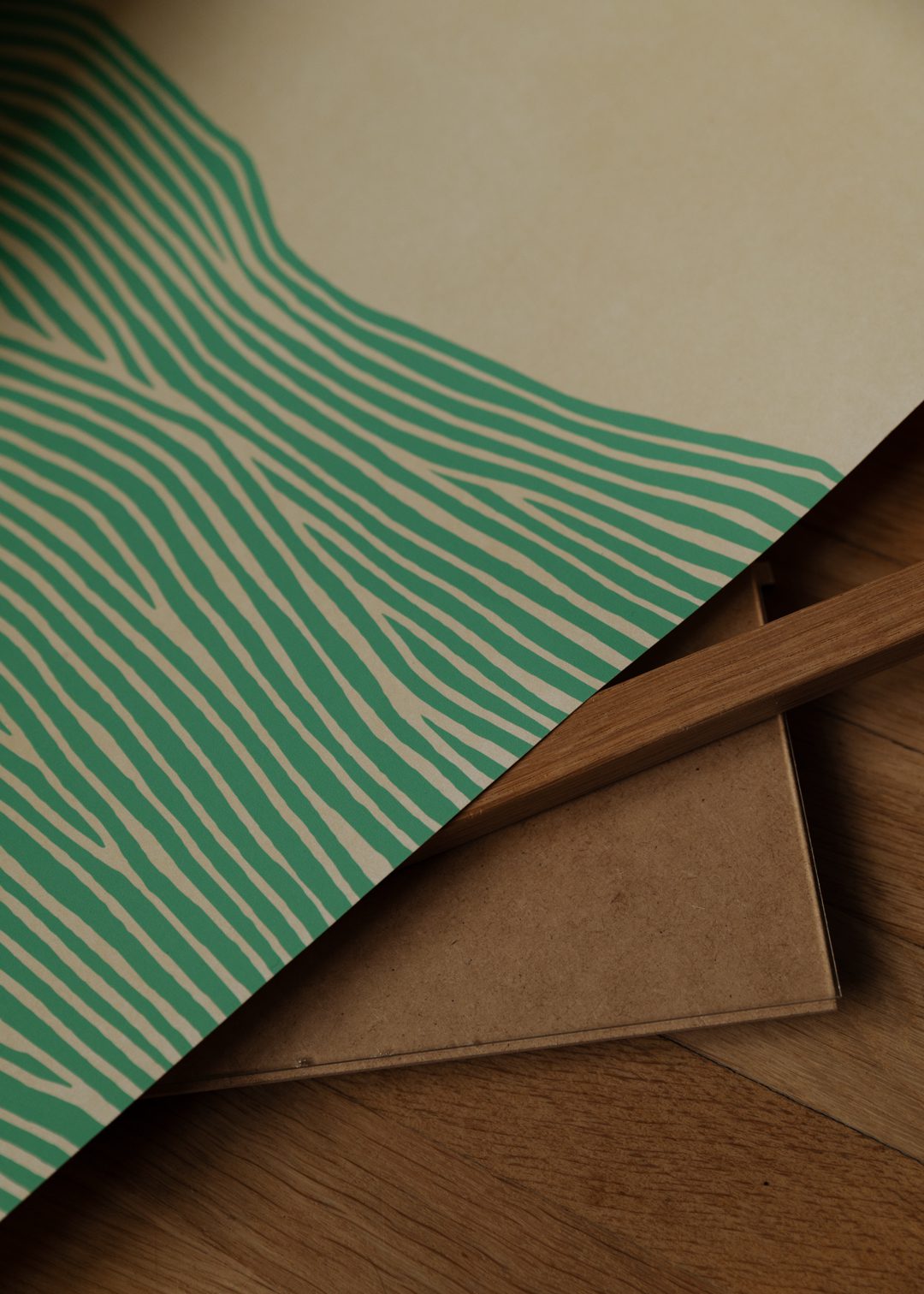 The Poster Club The Line Green Kunstdruck A4 Abstrakt Beige