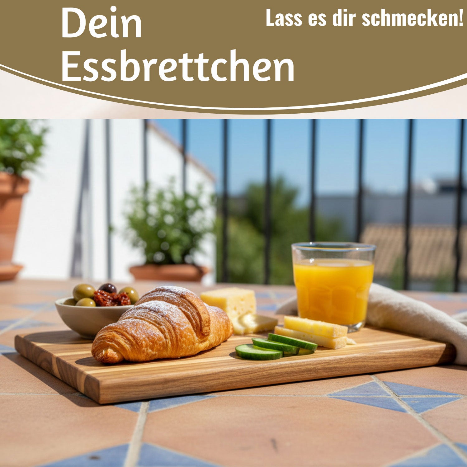 LS-LebenStil Frühstücksbrett Akazie Holzbrett 23x15cm