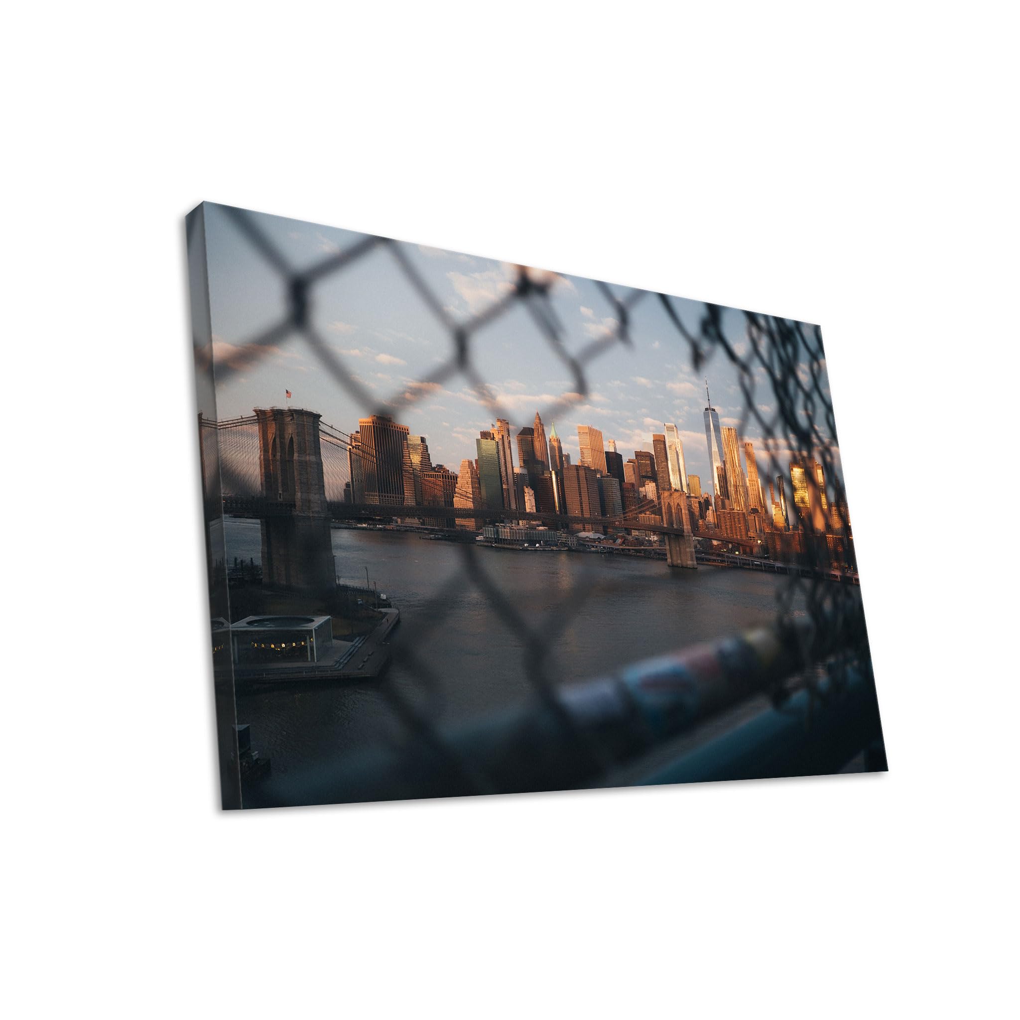 Hustling Sharks Skyline im warmen Abendlicht Wandbild 30x40