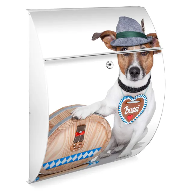 Banjado Briefkasten Riviera 46x33,5x13cm Bayer Jack Russell Weiß