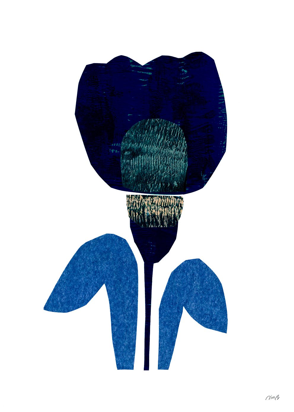 The Poster Club Art Prints Tulip Poster 50x70 cm blau
