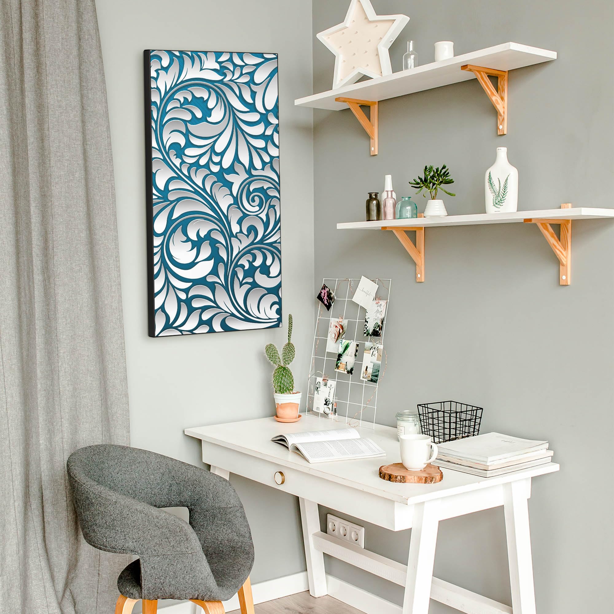 Banjado Magnettafel 37x78cm Magnetpinnwand Opulente Ranke