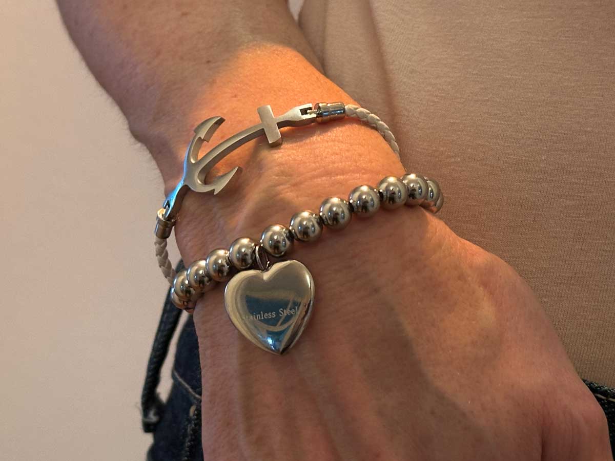 LS-LebenStil Paris Kugelarmband 17cm Herz silber elastisch