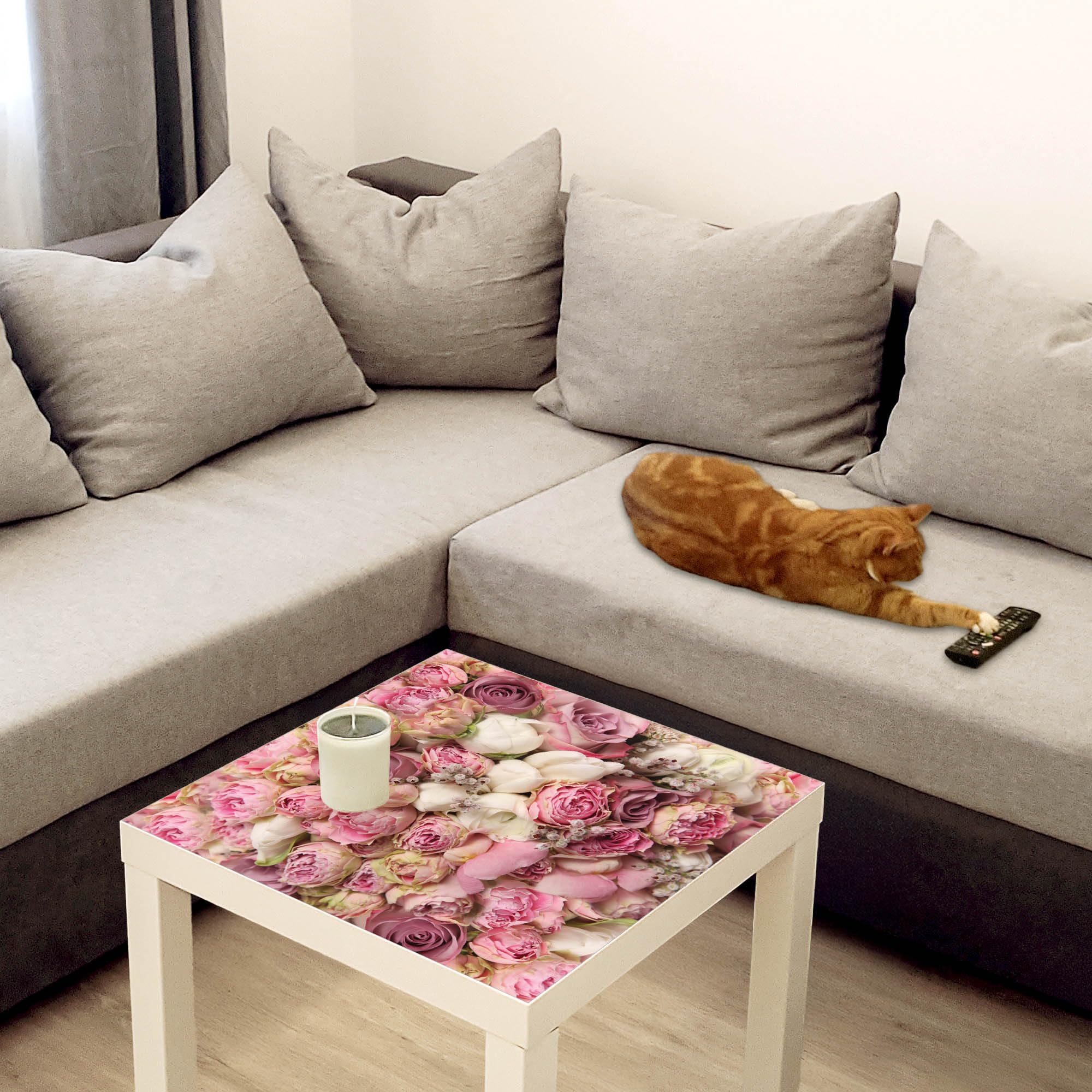 Banjado Möbelfolie Tischfolie Strauss Rosen 55x55 cm