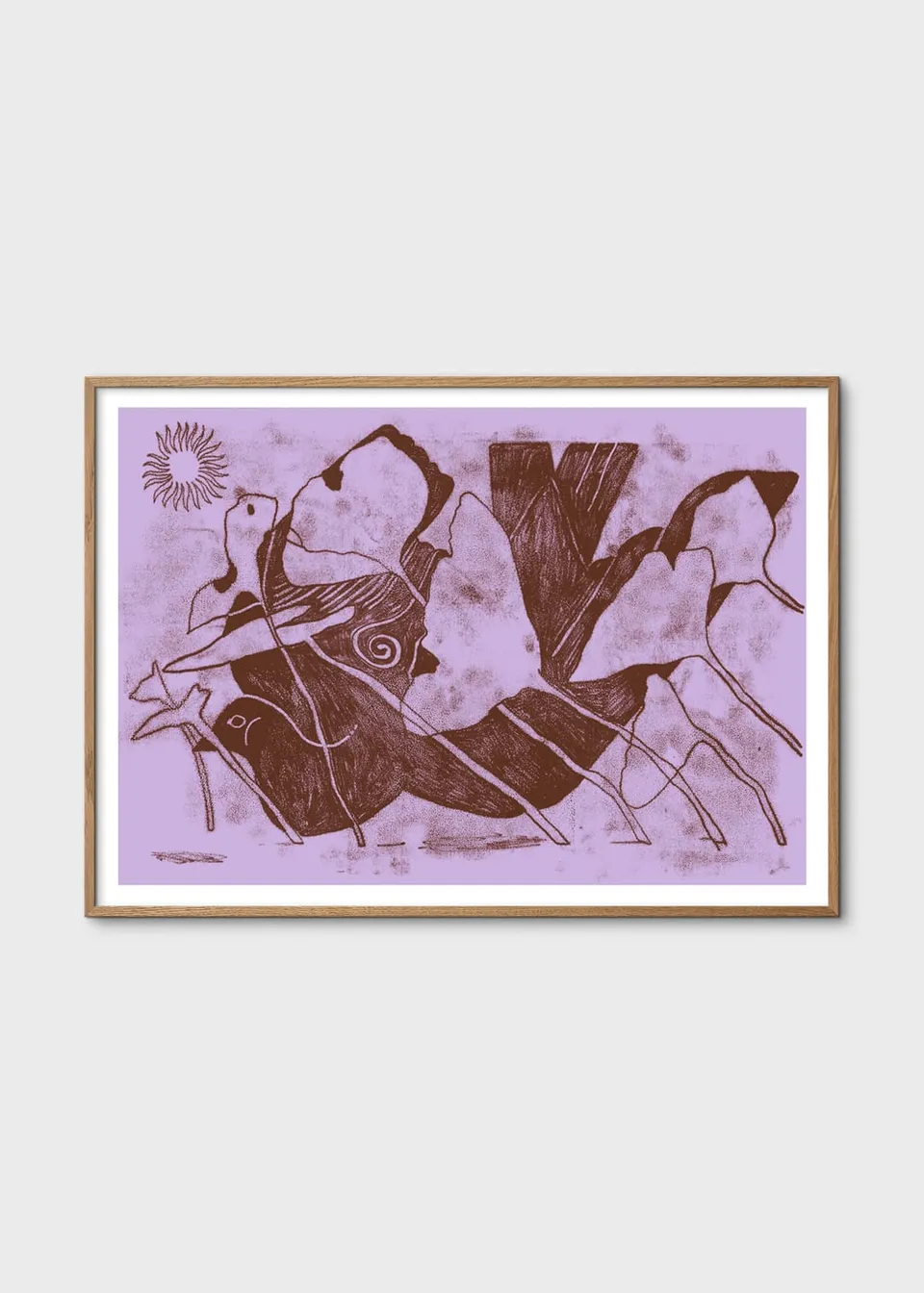 The Poster Club Wood Pigeon Poster 30x40 cm Lila