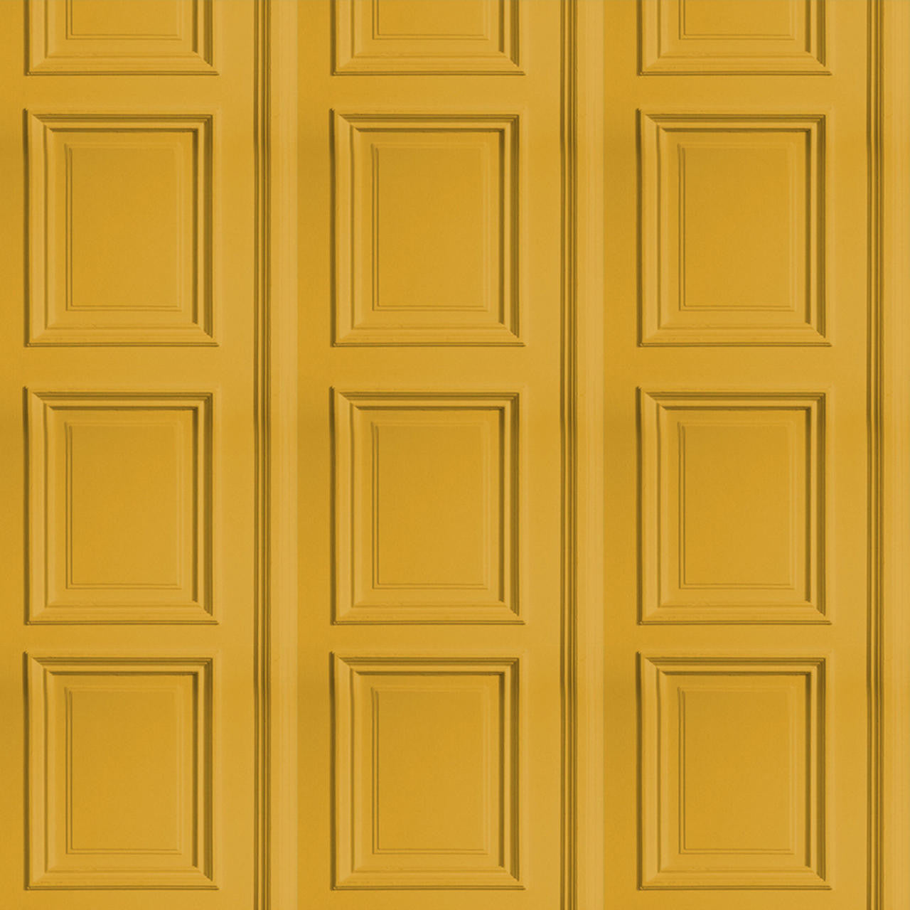 Mineheart Mustard Panelling Tapete Senfgelb Vinyl